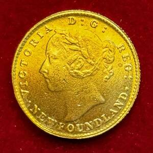 イギリス ヴィクトリア女王 硬貨 古銭 1865年 ヴィクトリア朝 ニューファンドランド島 コイン 金貨 外国古銭 海外硬貨 