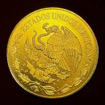 メキシコ 硬貨 古銭 自由の女神 1943年 「メキシコ合衆国」銘 ポポカテペトル火山 イスタクシウアトル火山 記念幣 コイン 金貨 外国古銭_画像2