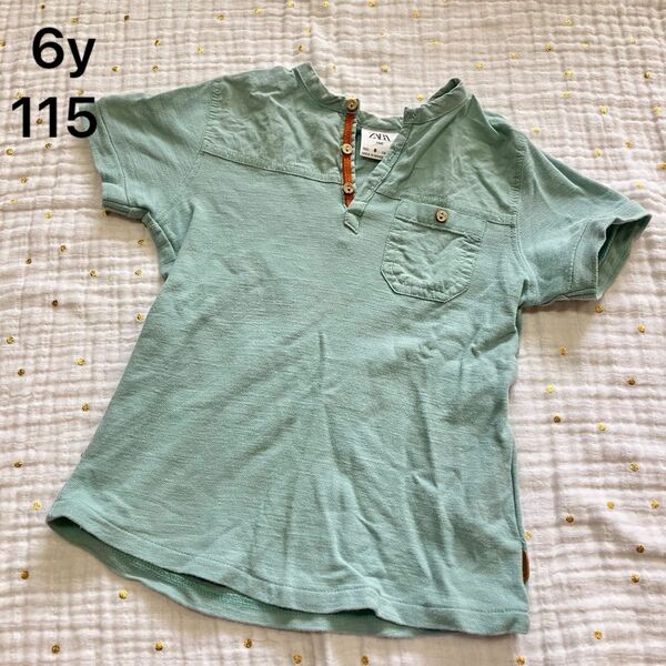 ZARA 半袖Tシャツ　グリーン　6y 115