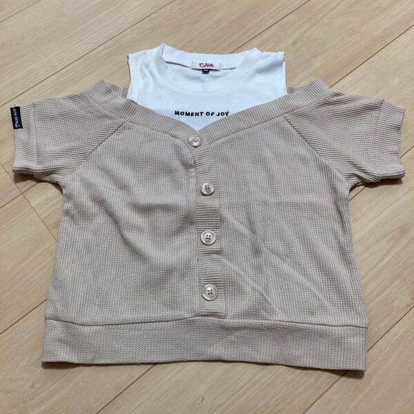 ピンクラテ Tシャツ 肩あき カットソー 140
