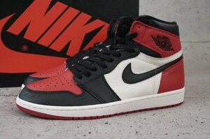 28cm NIKE ナイキ AIR JORDAN 1 RETRO HIGH OG BRED TOE 555088-610 エアジョーダン1 レトロ ハイ ブレッドトゥ つま赤 US10