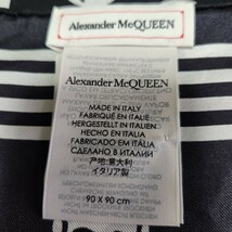 Alexander McQEEN アレクサンダーマックイーン スカーフ&保存袋2枚セット シルク100% イタリア製 ブラック ホワイト ユニセックス _画像4