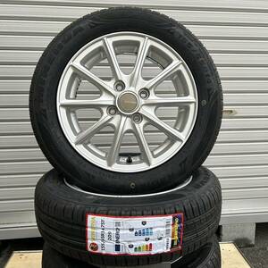 未使用タイヤ エコフォルム 14インチ 中古アルミ ミネルバ 155/65R14 4本セット N-BOX スズキ ダイハツ ホンダ 夏タイヤ サマー