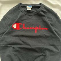 チャンピオン Champion Tシャツ 半袖 黒 ブラック クルーネック 古着 ビッグロゴ プリント 送料込 Mサイズ ホンジュラス製_画像2