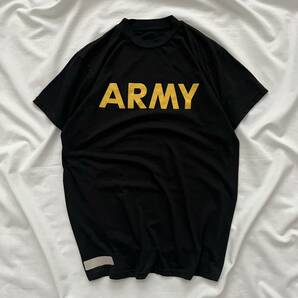 古着 アメリカ軍 U.S.ARMY 黒 ブラック APFU トレーニングTシャツ 半袖 SMALL 送料込 メンズ