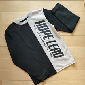 男の子　150~160★長袖Ｔシャツ★黒×ベージュ キッズスポーツウェアトップス