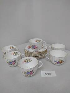 ロイヤルウースター ロアノーク カップ＆ソーサー 1272B4&4 薔薇 6客セット 洋食器 ROYAL WORCESTER ROANOKE