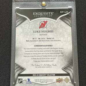 Luke Hughes【NHL 2023-2024 UPPER DECK Black Diamond】RC Rookie Exquisite Patch #/99 | New Jersey Devilsの画像2