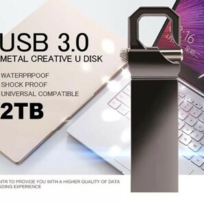 ブラックキーホルダー 2TB (2000GB)USBメモリメモリースティックの画像1