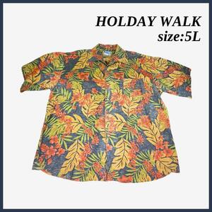 【ビッグサイズ】Holiday Walk 花柄 アロハシャツ 5L