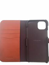 【即日発送】iPhone13 ProMAX スマホ ケース COACH FOLIO CASE シグネチャー 手帳型 カバー 携帯 ブラウン レザー_画像6