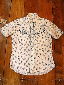 オレゴン・トレイル　オリジナル ウエスタンシャツ Western Shirts　Skelton Rock White Made in Japan size L　日本製 半袖 　