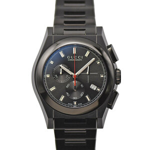  Gucci GUCCI bread te on chronograph all black 115.2 quartz YA115237 men's gentleman for for man wristwatch as good as new 