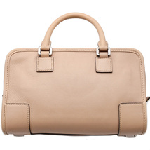 ロエベ LOEWE アナグラム アマソナ23 352.30 ハンドバッグ 2way ショルダー ミニ ボストン レザー ベージュ 斜め掛け レディース 中古_画像6