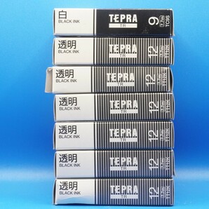 キングジム テプラ TRテープカートリッジ 透明テープ黒文字12mm(TT12K) 6本,白テープ黒文字9mm(TC9S) 1本 合計7本 未使用,未開封品の画像3