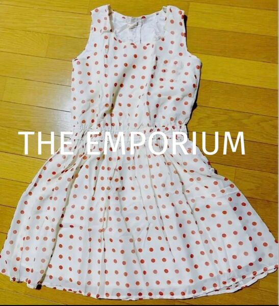 【美品】THE EMPORIUM ワンピース　水玉　ドット柄　レディース　夏　ジエンポリアム　レトロ