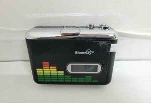 1円スタート Blumway カセットテーププレーヤー PC不要 USB変換可 MP3コンバーター 3.5mmAUX端子 最大64G 約2,000曲 ブラック A00811