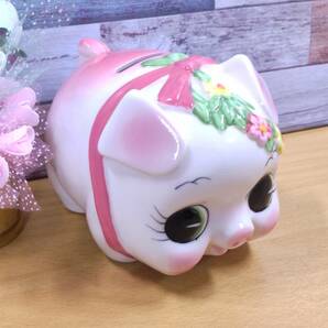 ブタさん貯金箱(メーカー不明) － ピンクの豚さん・可愛い・貯金箱としては未使用・洗剤洗浄＆熱風乾燥済みの画像3