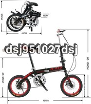 折りたたみ自転車 14インチ 6段変速 自転車 コンパクト 収納 軽量 ディスクブレーキ 高さ調節可能 大人用 子供用_画像6