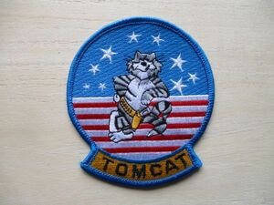 【送料無料】アメリカ海軍トムキャットTOMCATパッチ刺繍ワッペン/F-14戦闘機patchトップガンTOM CAT攻撃戦隊USN米軍NAVY M103