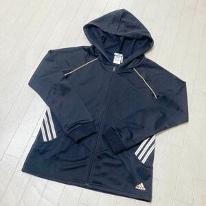 3913☆ adidas アデダス トップス パーカー フルジップパーカー フーディー レディース L ブラック