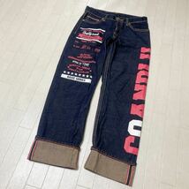 3910☆ CO&LU DENIM ココルル デニム ボトムス パンツ セルビッチデニム カジュアル レディース 28 インディゴ プリント _画像1