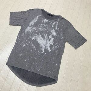 3915☆ DIESEL ディーゼル トップス 半袖Tシャツ カジュアル レディース M グレー イラスト