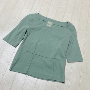 3919☆ sybilla シビラ トップス 7分丈袖カットソー 7分丈袖Tシャツ レディース M グリーン