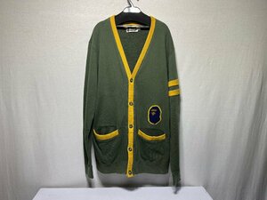 ▽A BATHING APE カーディガン XXL グリーン系 アベイシングエイプ 中古▽010804