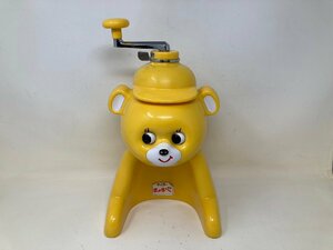 ◆TIGER タイガー レトロかき氷機 きょろちゃん 黄色系 当時物 厨房機器 中古 現状◆11299★