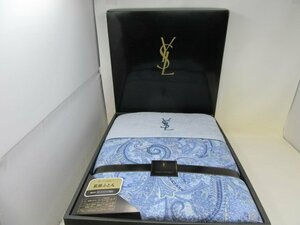 ◆未使用　保管品　YSL　イブサンローラン　肌掛け布団　140×190　青系◆11053★