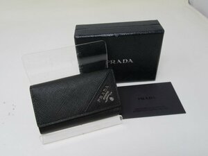 ◆未使用　PRADA　プラダ　6連キーケース　2PG222　ブラック　黒　箱付き◆8748★