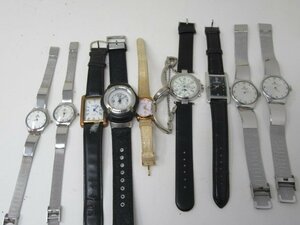 * Junk wristwatch 10 point summarize set summarize flat battery present condition goods *11803