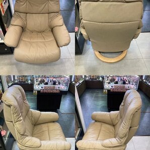 ◆【引取歓迎!!長野県諏訪市】EKORNES エコーネス ストレスレスチェア レノ オットマン付き ベージュ系 家具 イス 中古◆12152★の画像2