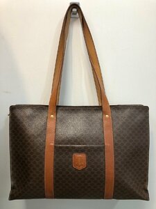 ◆CELINE セリーヌ マカダム柄 トートバッグ ワンショルダーバッグ ブラウン系 中古◆12288★