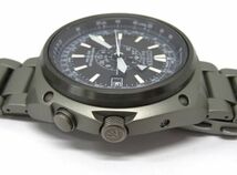 ♪hawi1592-1 927 CITIZEN シチズン Eco-Drive エコドライブ H117-T012060 電波ソーラー デイト メンズ 腕時計 稼働_画像4