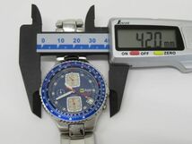 ♪hawi1592-1 159 Agip アジップ QZ クォーツ A97102 クロノグラフ 腕周り約16.5cm 腕時計 メンズウォッチ 稼働_画像8