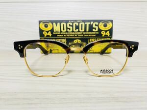 ★MOSCOT★モスコット★メガネフレーム★TINIF★伊達眼鏡 鼈甲柄 ゴールド ウェリントン 人気モデル 未使用 美品