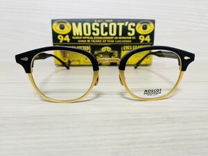 MOSCOT モスコット★レムトッシュマック★メガネフレーム★LEMTOSH-MAC★伊達眼鏡 ウェリントン 黒縁 ゴールド 未使用 美品