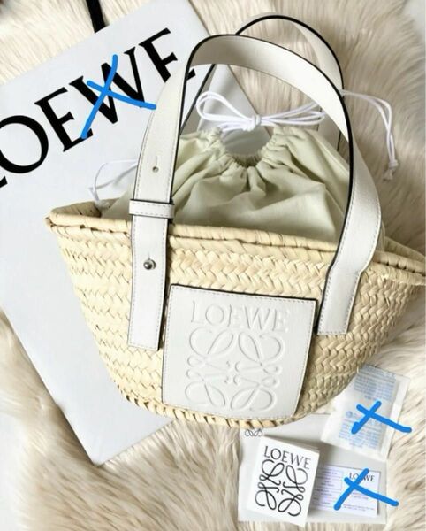 ロエベ Small Basket bag バスケットバッグ LOEWE ホワイト 白 かごバッグ ハイブランド