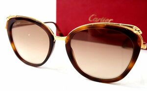  regular price 11.5 ten thousand jpy about tortoise shell pattern rare Cartier CT0150S Panther mirror lens sunglasses Gold . cat 432