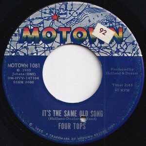 Four Tops It's The Same Old Song / Your Love Is Amazing Motown US 1081 206493 SOUL ソウル レコード 7インチ 45