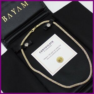 *BAYAM Ice Chain 10K necklace total length approximately 50.5cm/ weight approximately 25g/10K yellow gold × white gold /4.4mm/ case * out box attaching &1380601690