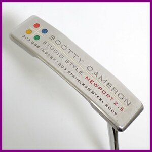 ★激レア! Scotty Cameron/スコッティキャメロン STUDIO STYLE NEWPORT 2.5 パター 4°/約34.25インチ/ヘッドカバー付き&1640500765