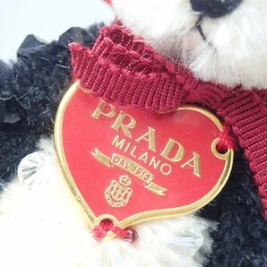 □未使用 PRADA/プラダ ベアチャーム パンダ/アイボリー×ブラック/ハートロゴ×ビジュー装飾/くま/キーホルダー/服装小物&1201700435の画像5