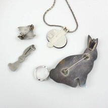 ★1円 アクセサリー 5点セット/グッチ シルバーリング/P.Heiron ネックレス/ウサギ型ブローチ/ペンダントトップ&1795200233_画像2