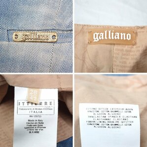 ★GALLIANO/ガリアーノ デニム ジレ/ベスト 42/レディースM相当/インディゴ×ベージュ系/コットン&1886700127の画像5