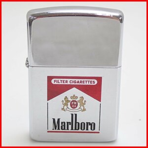 ★1円 未着火品 Zippo/ジッポー Marlboro/マルボロ オイルライター/シルバー/1989年製/外箱付き/赤マル&1844600151