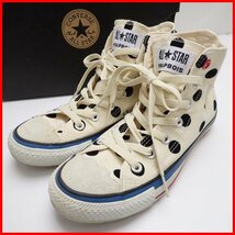 ★未使用 コンバース × フラボア オールスター FRB HI ハイカットスニーカー レディース24.5cm/ホワイト/ドット/1C1111/箱付き&1969700003_画像1