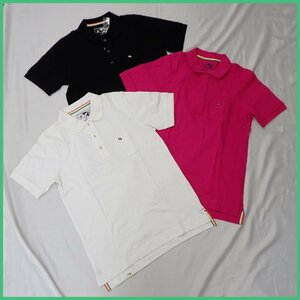 * unused Arnold Palmer/ Arnold Palmer polo-shirt with short sleeves 3 put on set 2/ men's M corresponding / black / magenta / white / cotton 100%&1895700652